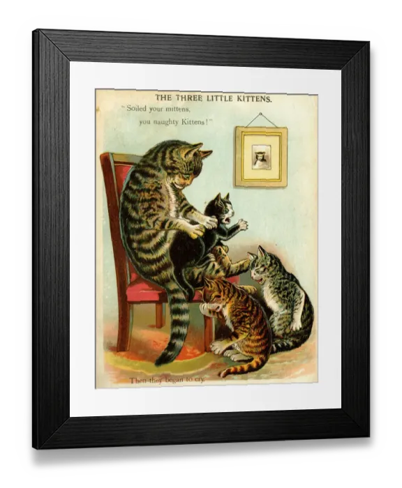 Framed Print : The Three Little Kittens Framed Print : The Three Little Kittens