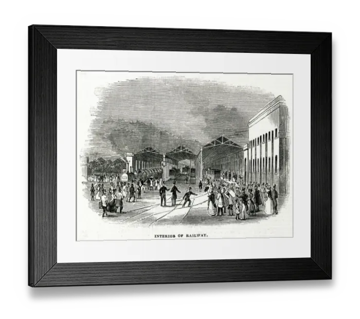 Framed Print : Derby station 1843 Framed Print : Derby station 1843