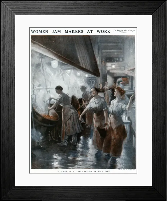 Framed Print : Women jam makers at work, May 1918 Framed Print : Women jam makers at work, May 1918