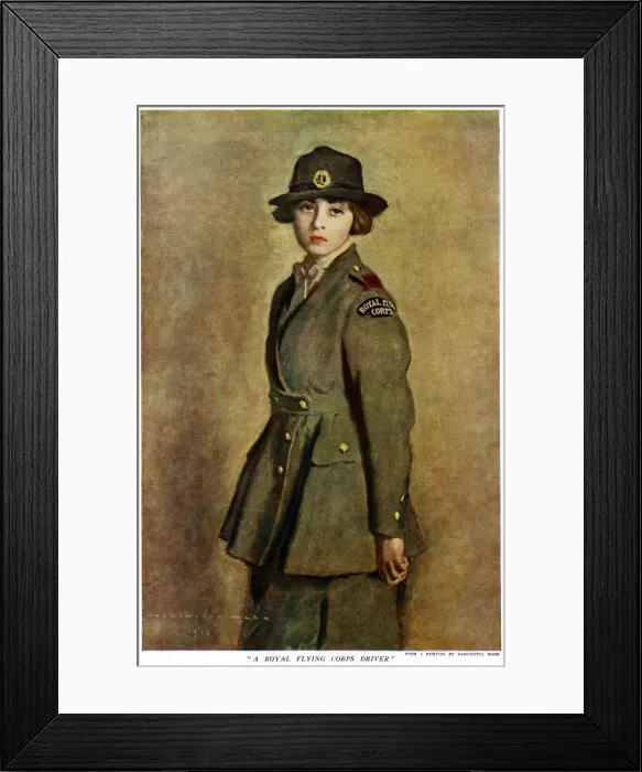 Framed Print : Female royal flying corps driver 1918 Framed Print : Female royal flying corps driver 1918