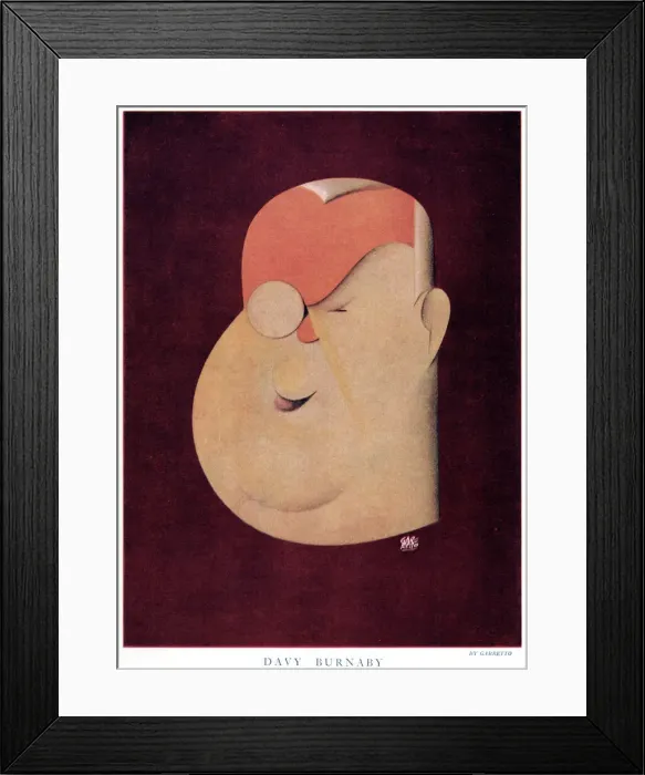Framed Print : Davy Burnaby caricatured by Garretto Framed Print : Davy Burnaby caricatured by Garretto