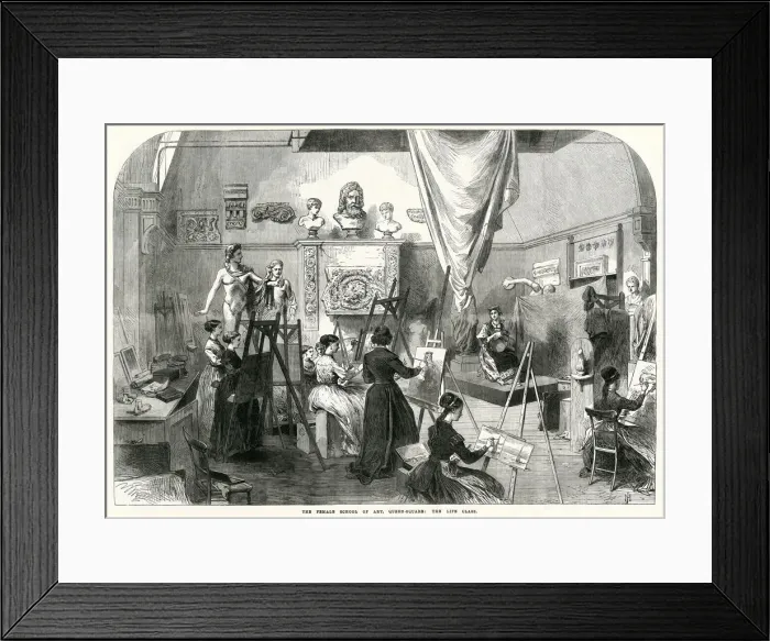 Framed Print : Life class at the Royal Female School of Art 1868 Framed Print : Life class at the Royal Female School of Art 1868