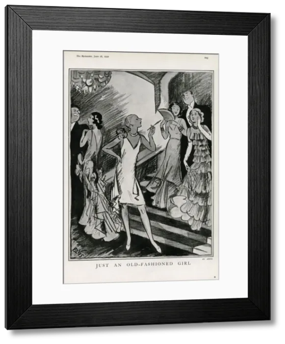 Framed Print : Just an old-fashioned girl - skirt lengths go down in 1930 Framed Print : Just an old-fashioned girl - skirt lengths go down in 1930