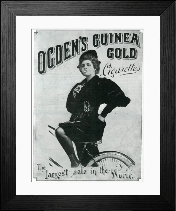 Framed Print : Advert for Ocdens Guinea Gold Cigarettes 1897 Framed Print : Advert for Ocdens Guinea Gold Cigarettes 1897