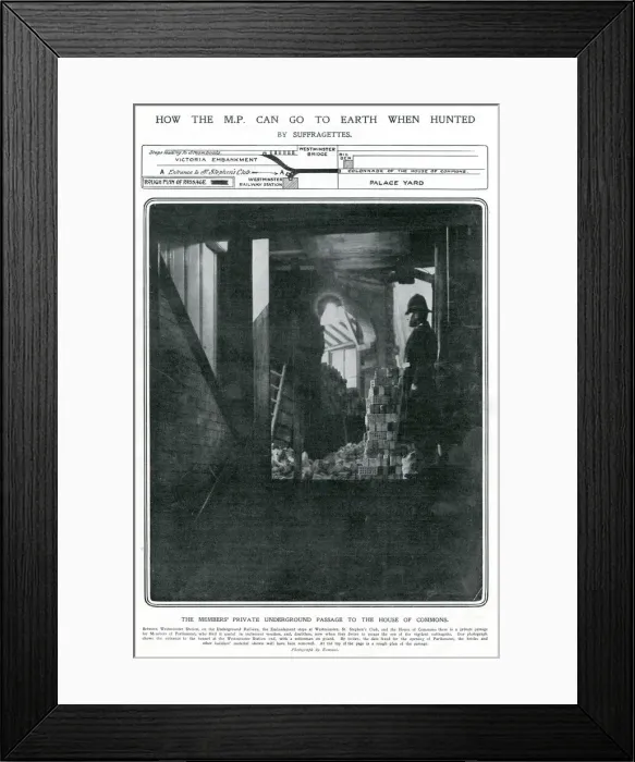 Framed Print : Underground passage to the House of Commons 1908
