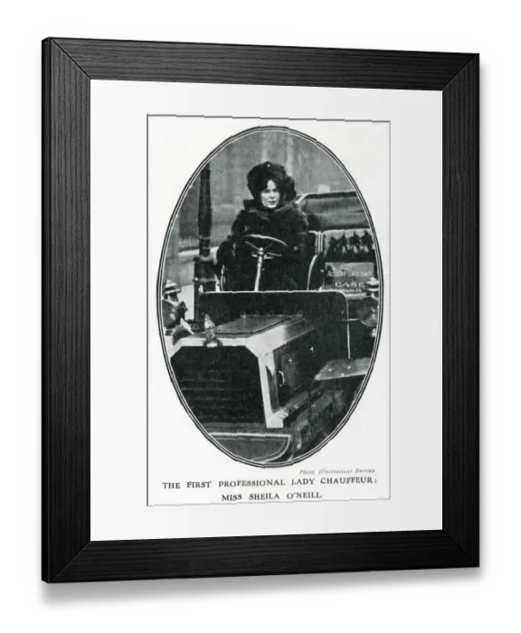 Framed Print : First professional female chauffeur 1909 Framed Print : First professional female chauffeur 1909