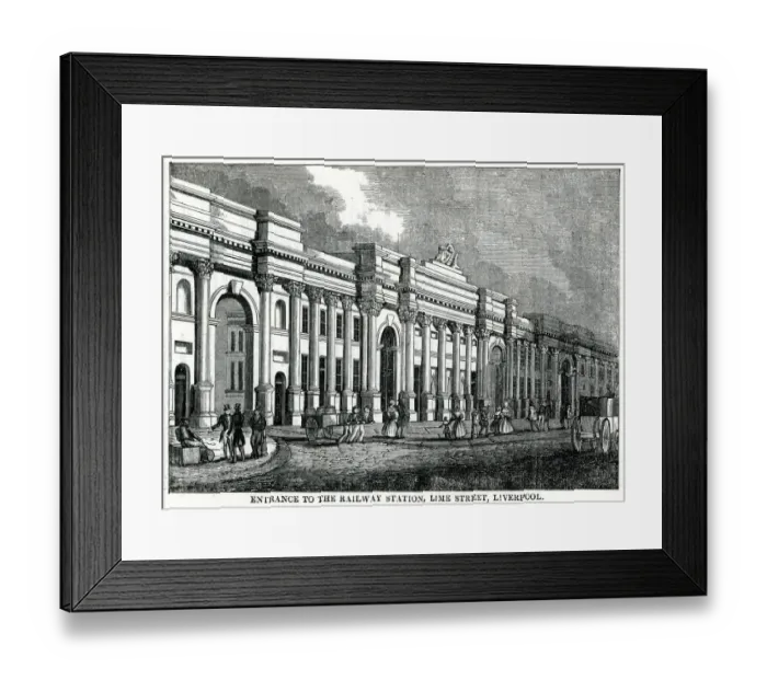 Framed Print : Railway station at Lime Street, Liverpool 1838 Framed Print : Railway station at Lime Street, Liverpool 1838
