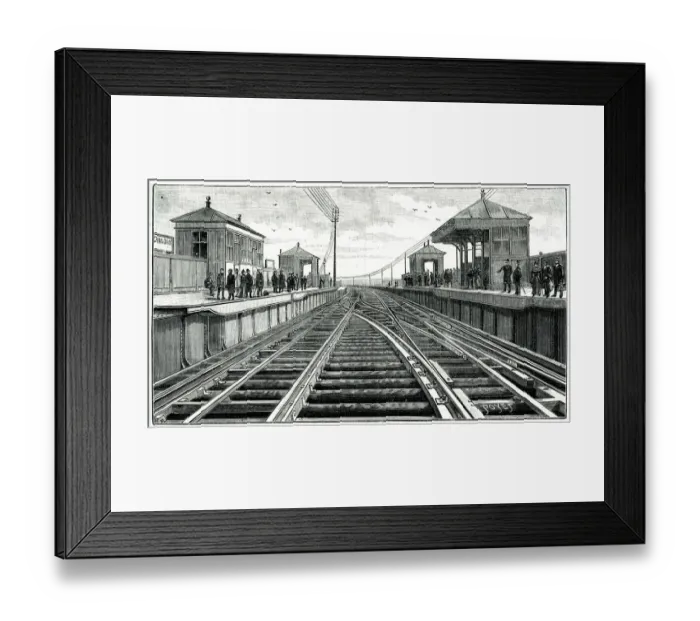 Framed Print : Overhead Electric Railway Station, Liverpool Docks 1893 Framed Print : Overhead Electric Railway Station, Liverpool Docks 1893