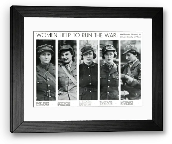 Framed Print : Women with high-profile war connections, September 1939 Framed Print : Women with high-profile war connections, September 1939