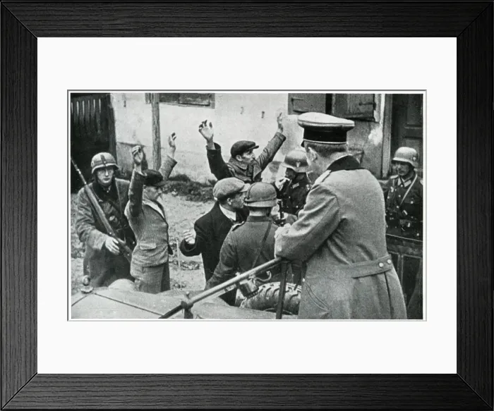 Framed Print : German soldiers rounding up Polish civilians, Sept 1939 Framed Print : German soldiers rounding up Polish civilians, Sept 1939