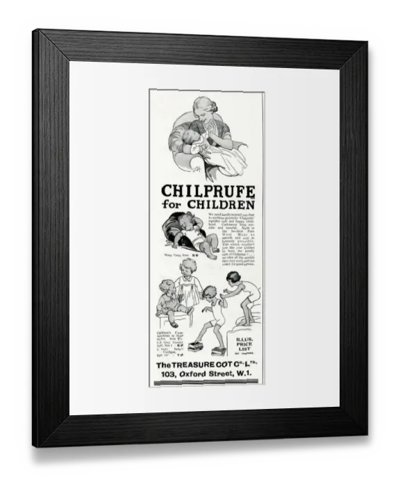 Framed Print : Advert for Chilprufe childrens wear 1934