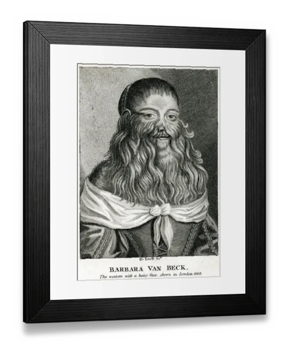 Framed Print : Barbara Urslerin, bearded girl from Germany Barbara Urslerin Framed Print : Barbara Urslerin, bearded girl from Germany Barbara Urslerin