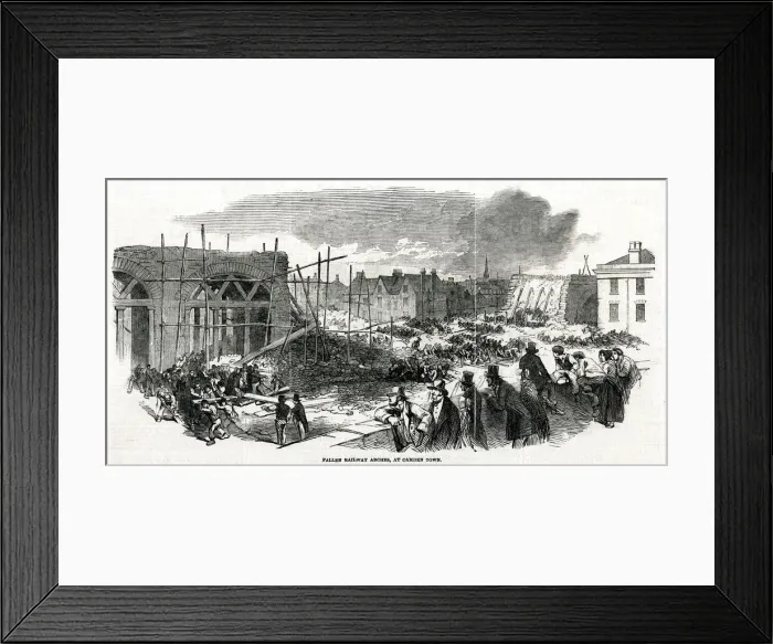 Framed Print : Railway construction accident, Camden Town, London 1849 Framed Print : Railway construction accident, Camden Town, London 1849
