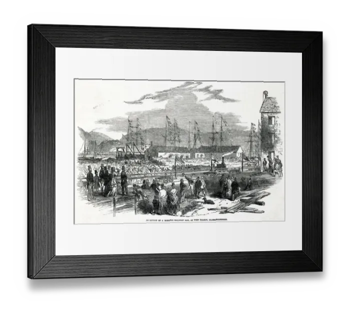 Framed Print : Railway construction, delivery of monster bar, Port Talbot Framed Print : Railway construction, delivery of monster bar, Port Talbot