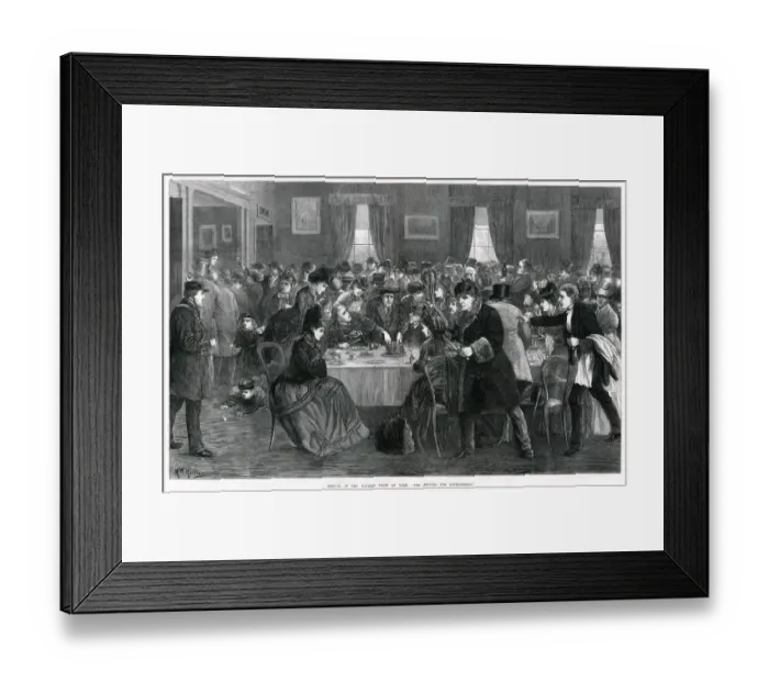 Framed Print : Railway passengers taking refreshments at York Station 1872 Framed Print : Railway passengers taking refreshments at York Station 1872