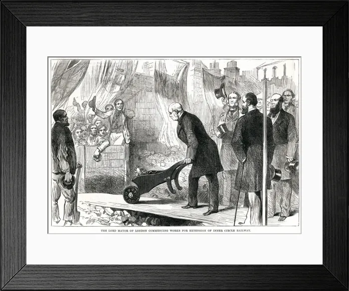 Framed Print : Underground railway construction, Lord Mayor of London 1881 Framed Print : Underground railway construction, Lord Mayor of London 1881