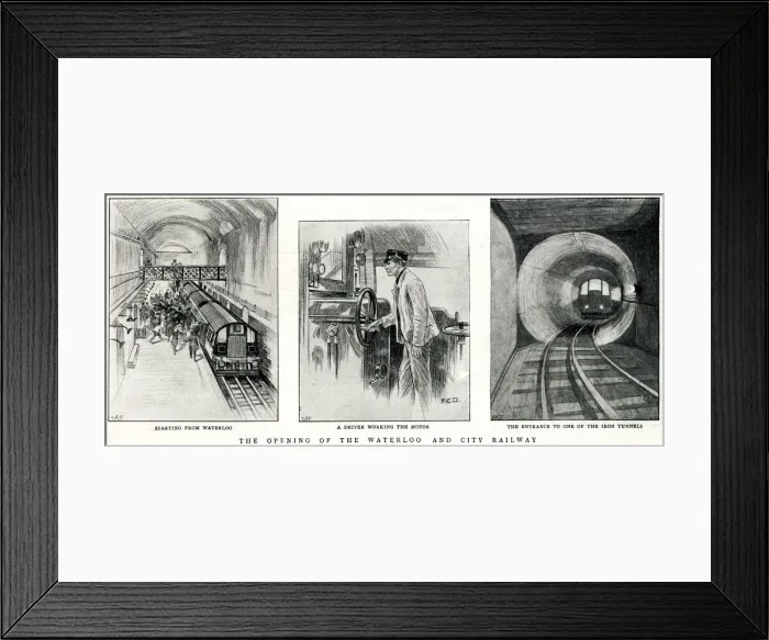 Framed Print : Underground railway, Waterloo and City Line opening London