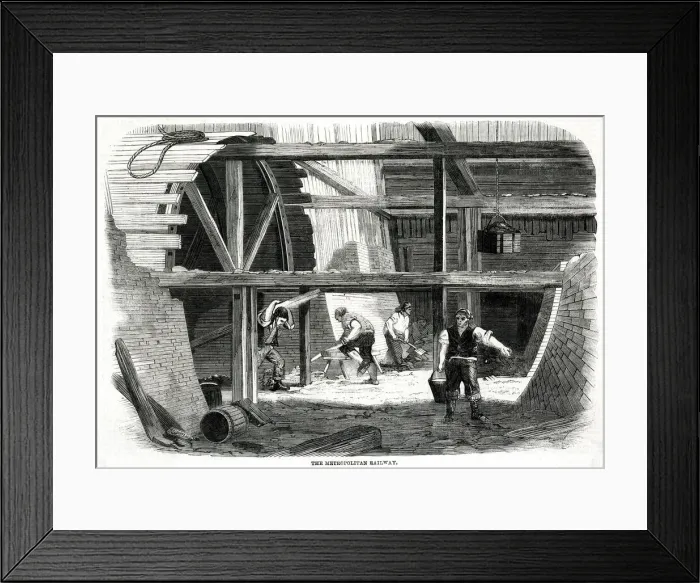 Framed Print : Underground railway construction, Kings Cross, London Framed Print : Underground railway construction, Kings Cross, London