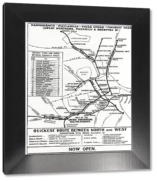 Map of London Underground railway, 1906