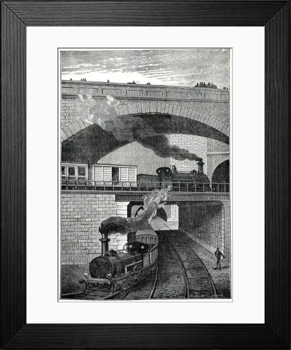 Framed Print : London Underground, double tunnel at Clerkenwell 1884 Framed Print : London Underground, double tunnel at Clerkenwell 1884
