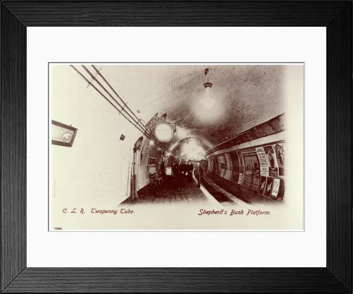 Framed Print : Shepherds Bush Underground Station, platform scene Framed Print : Shepherds Bush Underground Station, platform scene