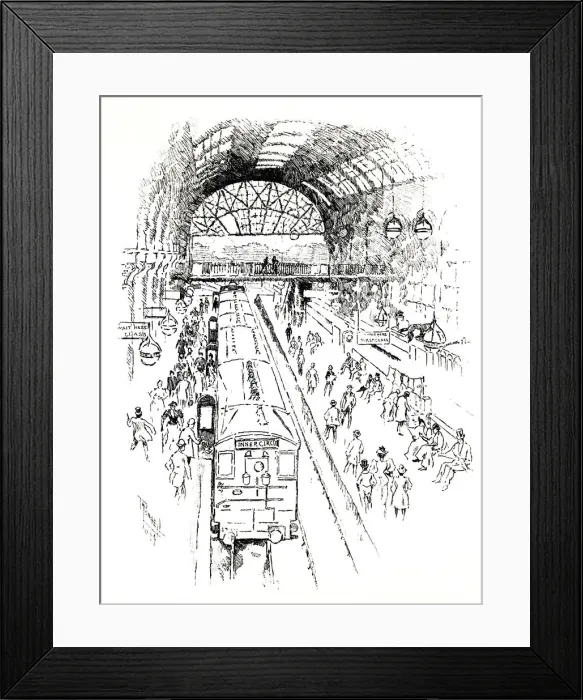 Framed Print : London Underground railway, High Street Kensington Framed Print : London Underground railway, High Street Kensington