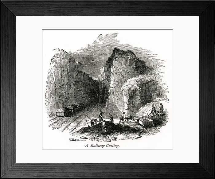 Framed Print : Railway cutting works in progress Framed Print : Railway cutting works in progress