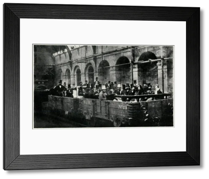 Framed Print : Dignitaries on Metropolitan underground railway, London Framed Print : Dignitaries on Metropolitan underground railway, London