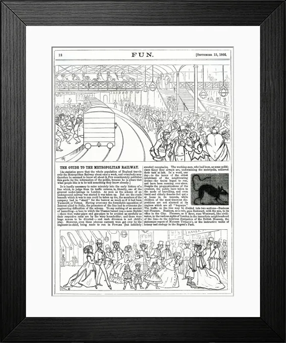 Framed Print : Cartoons, The Guide to the Metropolitan Railway, London Framed Print : Cartoons, The Guide to the Metropolitan Railway, London