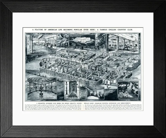 Framed Print : Phyllis Court, Henley by G. H. Davis 1926 Framed Print : Phyllis Court, Henley by G. H. Davis 1926