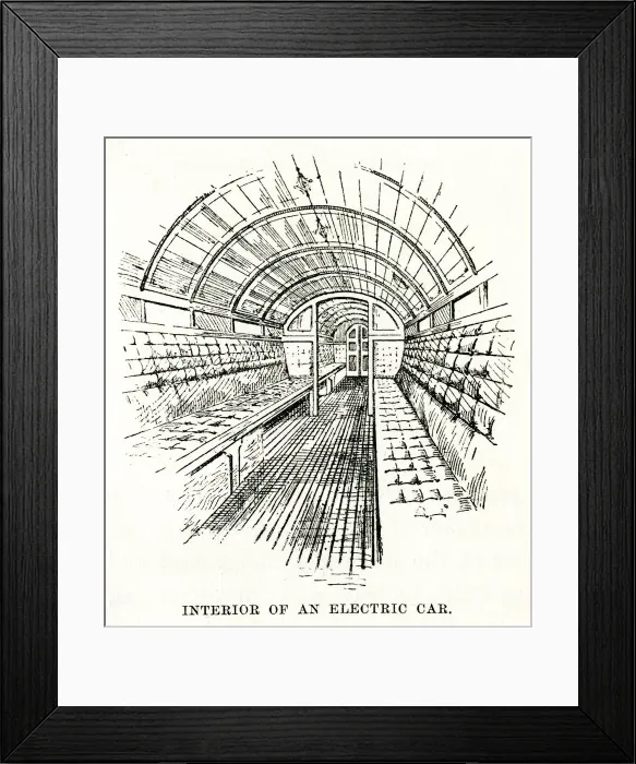Framed Print : Interior of electric underground train, City Line, London Framed Print : Interior of electric underground train, City Line, London