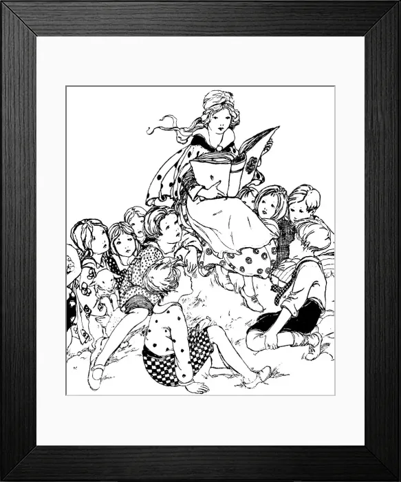 Framed Print : Children reading Framed Print : Children reading