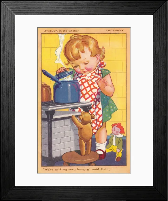 Framed Print : Awanda in the kitchen Framed Print : Awanda in the kitchen