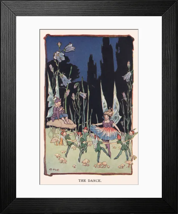 Framed Print : Fairyland. The Dance. Fairies and elves dancing in the moonlight Framed Print : Fairyland. The Dance. Fairies and elves dancing in the moonlight