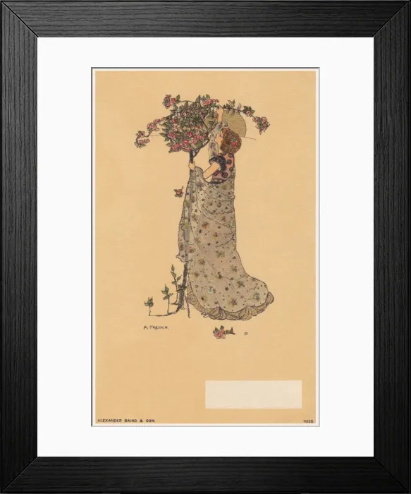 Framed Print : Girl and a rose tree Framed Print : Girl and a rose tree