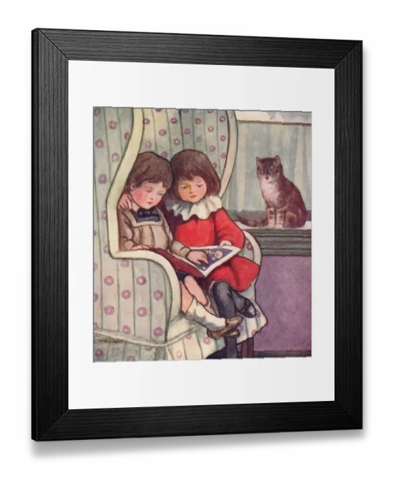 Framed Print : Children reading Framed Print : Children reading