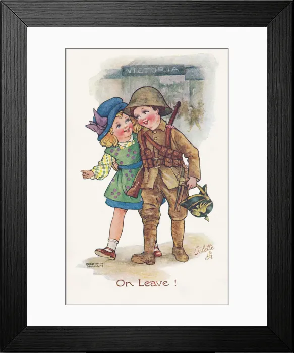 Framed Print : On leave. Young soldier returns home on leave Framed Print : On leave. Young soldier returns home on leave