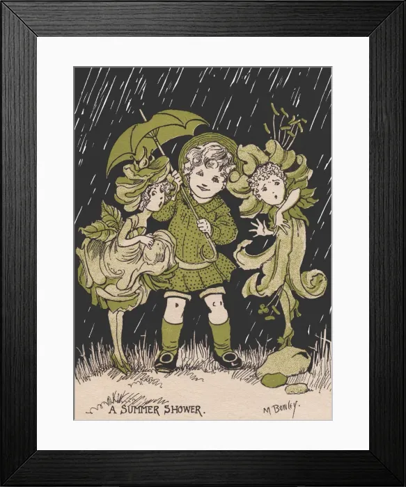 Framed Print : Summer shower