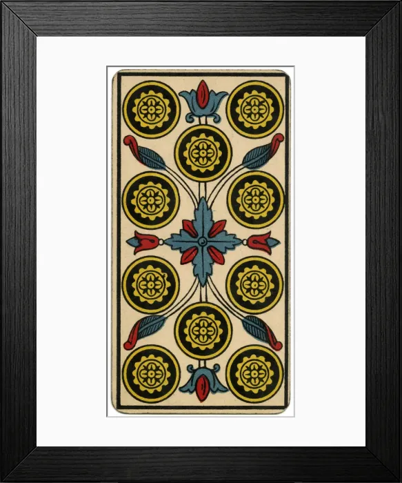 Framed Print : Tarot Card - Deniers (Coins) X Framed Print : Tarot Card - Deniers (Coins) X