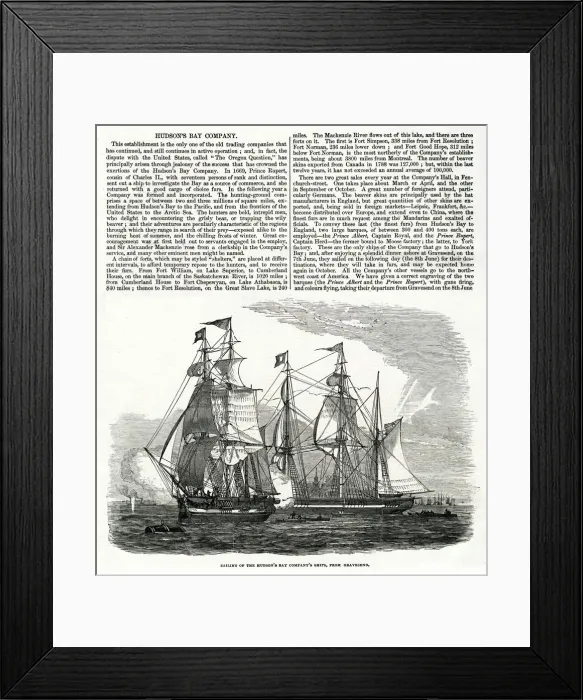 Framed Print : Sailing of the Hudsons Bay Company ships from Gravesend Framed Print : Sailing of the Hudsons Bay Company ships from Gravesend