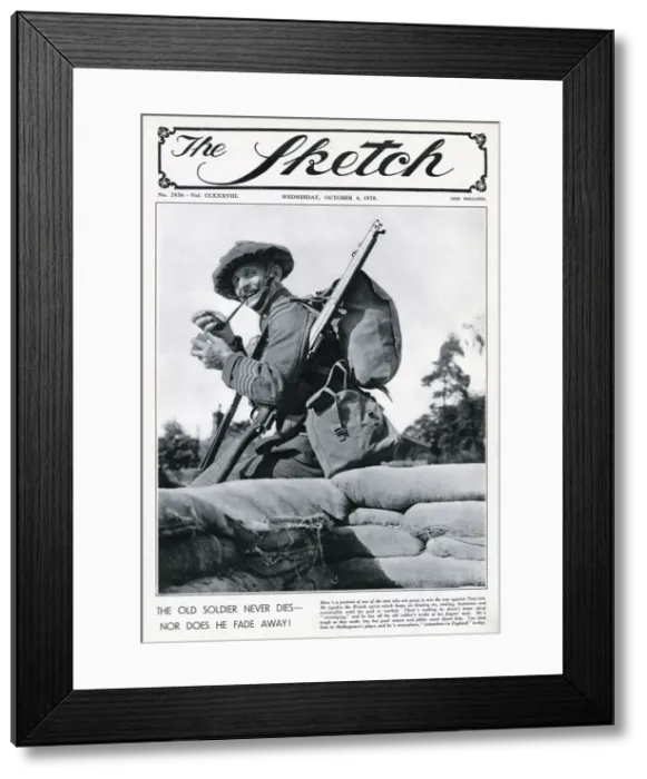 Framed Print : Sketch, Oct 1939 - WWII The Old Soldier Never Dies Framed Print : Sketch, Oct 1939 - WWII The Old Soldier Never Dies