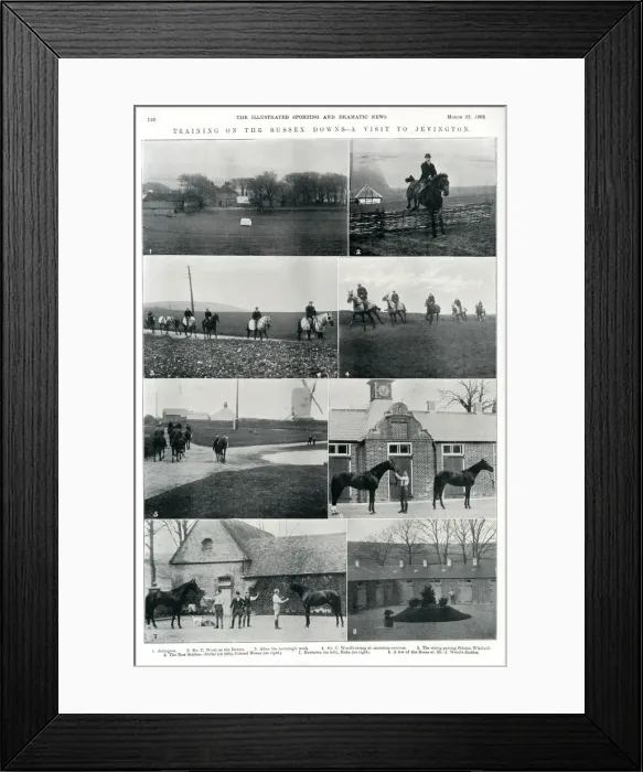 Framed Print : Training on the Sussex Downs, 1902 Framed Print : Training on the Sussex Downs, 1902