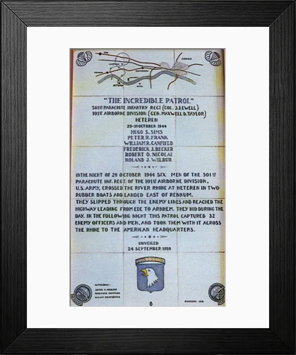 Framed Print : Incredible Patrol Plaque, Elst Town Hall, Holland Framed Print : Incredible Patrol Plaque, Elst Town Hall, Holland