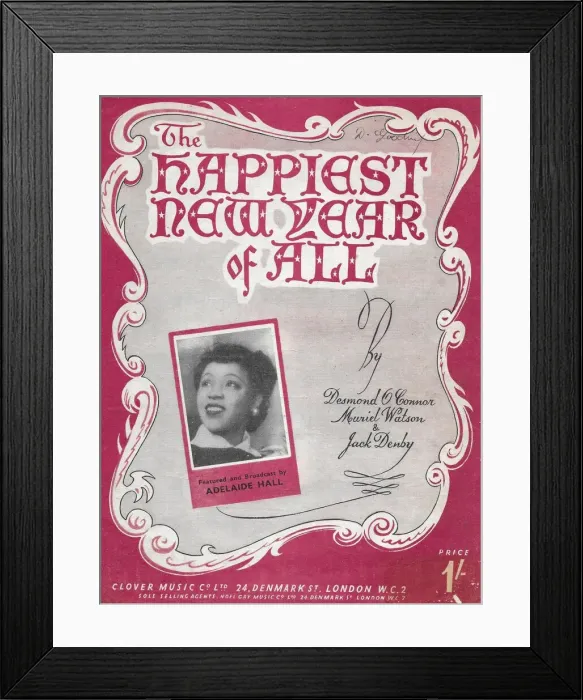 Framed Print : Adelaide Hall (music sheet The Happiest Year of All ) Framed Print : Adelaide Hall (music sheet The Happiest Year of All )