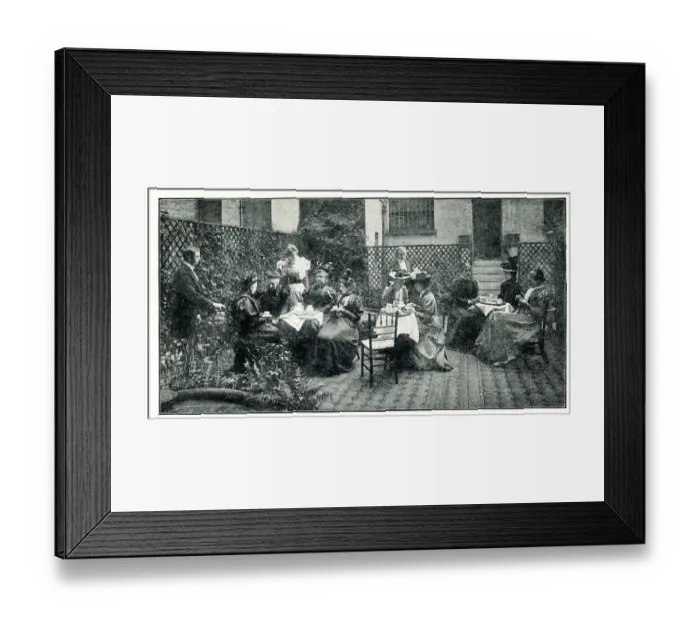 Framed Print : Afternoon tea in garden of Pioneer Club, London Framed Print : Afternoon tea in garden of Pioneer Club, London