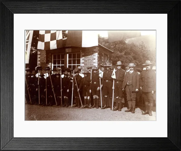Framed Print : Boy scouts, Blanefield, Scotland, awaiting royal visit Framed Print : Boy scouts, Blanefield, Scotland, awaiting royal visit