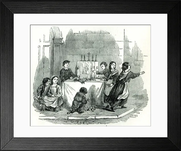 Framed Print : Childrens altar at the Fete Dieu Framed Print : Childrens altar at the Fete Dieu