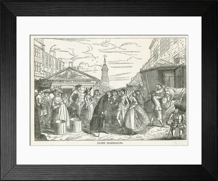 Framed Print : Clandestine wedding or Fleet Marriage, London Framed Print : Clandestine wedding or Fleet Marriage, London
