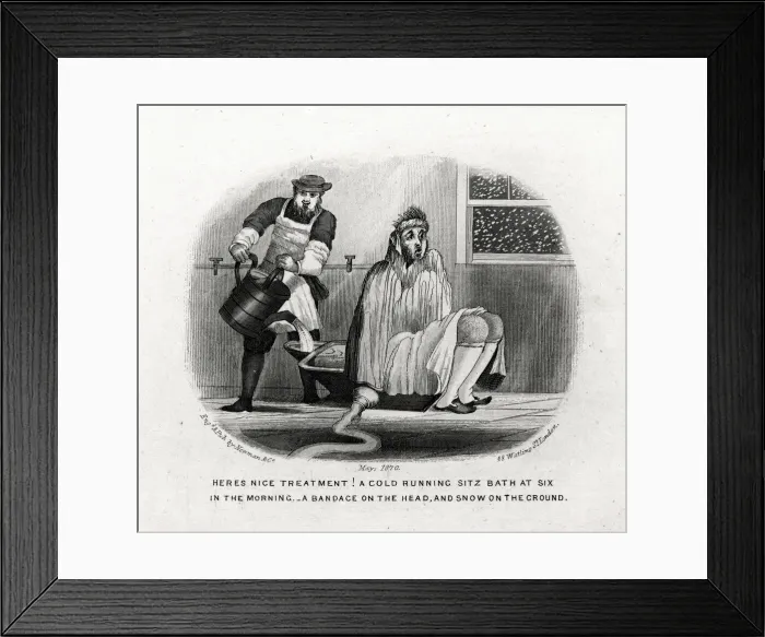 Framed Print : Cold running Sitz Bath - The Water Cure Framed Print : Cold running Sitz Bath - The Water Cure