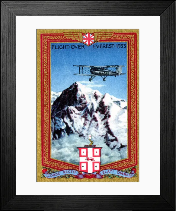 Framed Print : Playing card back, first flight over Mount Everest Framed Print : Playing card back, first flight over Mount Everest